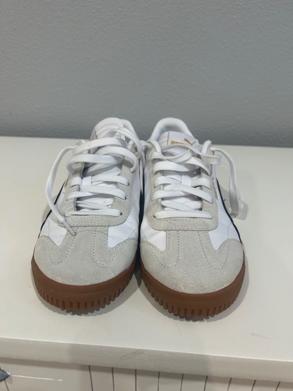 Puma Suede Classic White Black Gum Sole Sneakers Women’s Size 8 - Picture 4 of 4